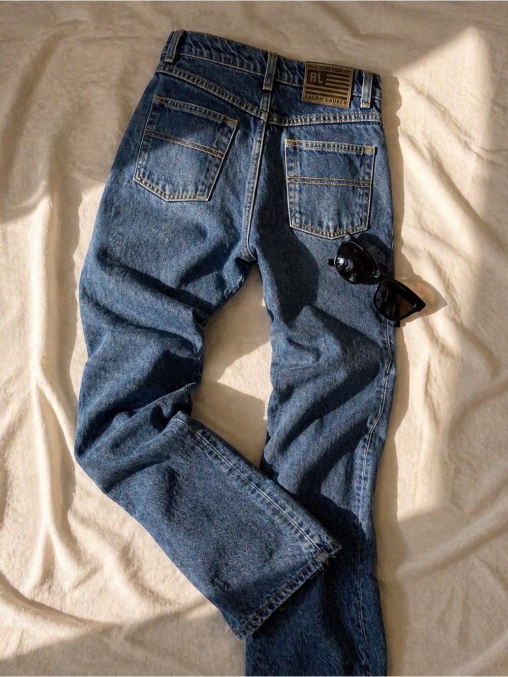 Polo Ralph Lauren Mid Rise Flare Jeans Vintage Wash Blue Denim 4x31